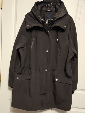 Nautica Gray Hooded Quilted-Lined  Coat Sz 3x